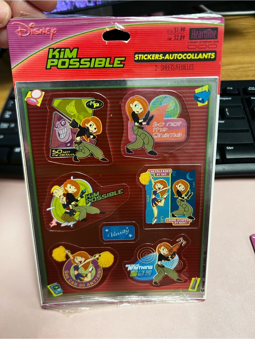 Disney Kim Possible ORIGINAL package stickers!! COLLECTORS get it now!! set of 2